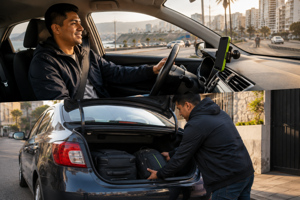 Maletera del Kia Soluto para taxi con equipaje de un pasajero