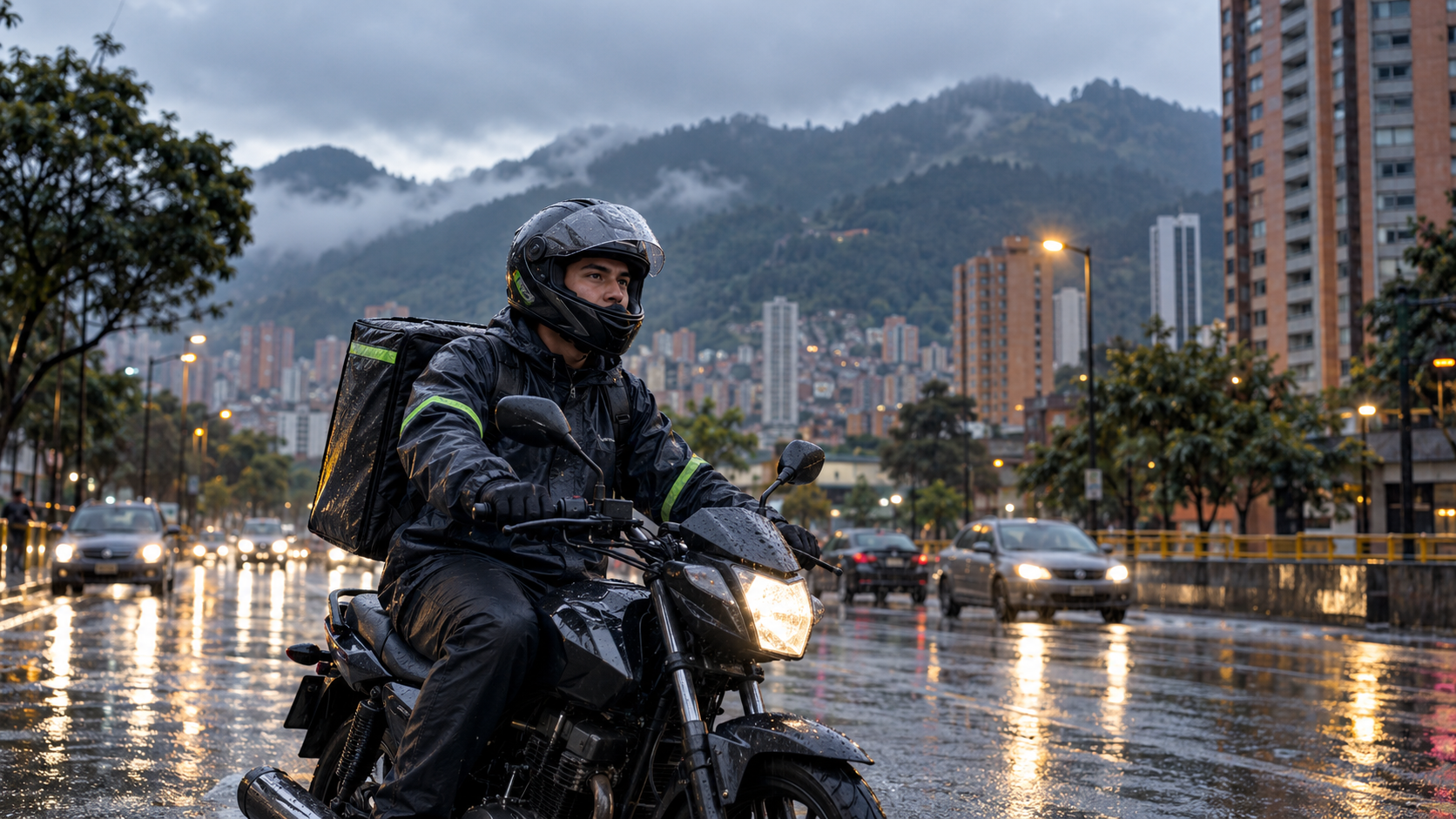 Lluvias en Bogotá: cómo afecta el trabajo de domiciliario