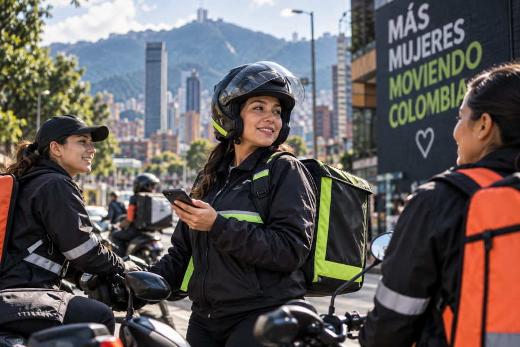 Participación de mujeres en el sector de domicilios en Colombia