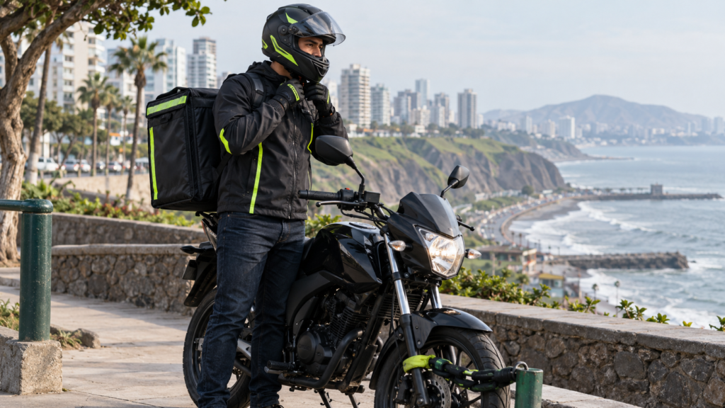 Medidas de seguridad para la moto de reparto en Lima