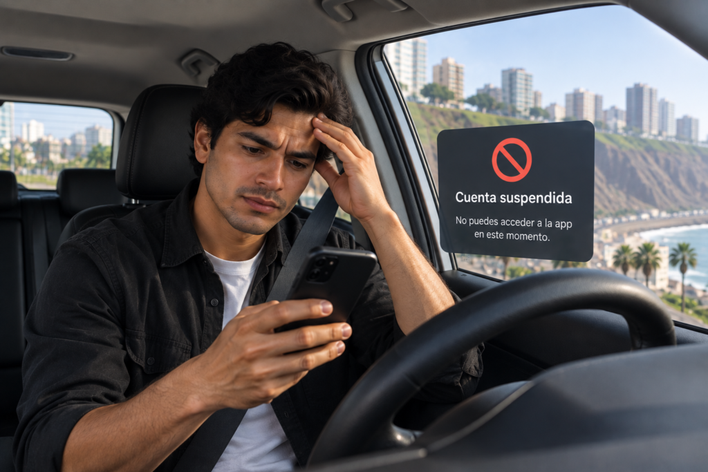 Causas de suspensión de cuenta en apps de transporte