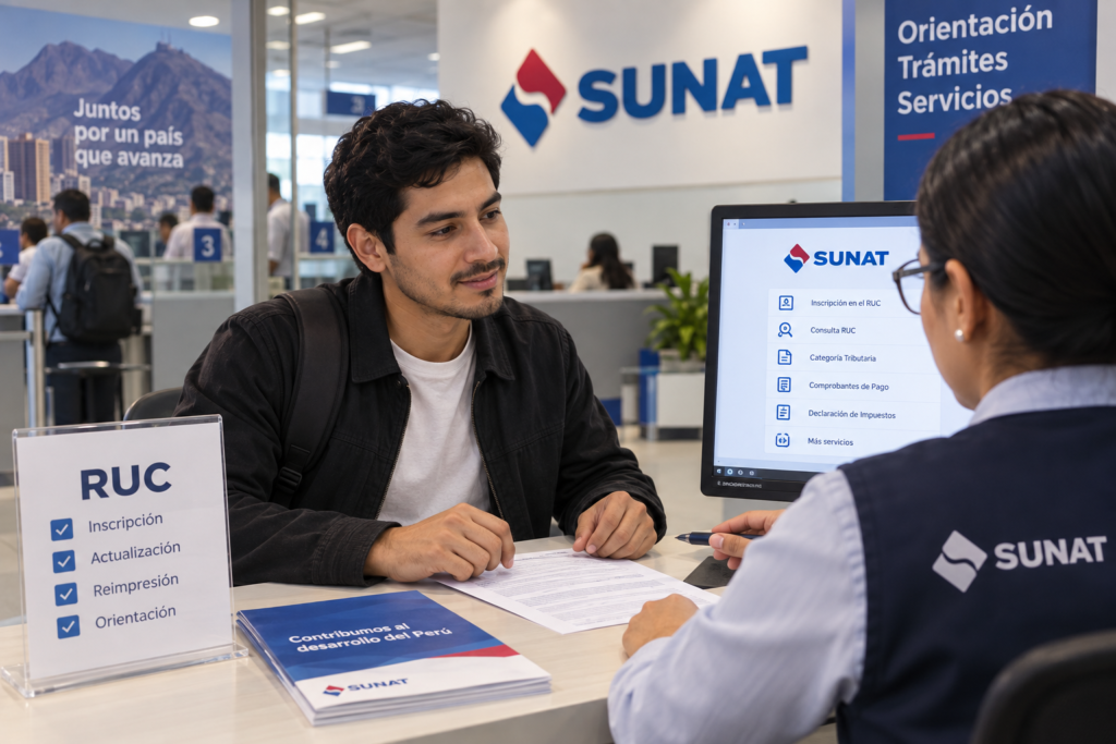 Trámite de RUC y clasificación tributaria en SUNAT