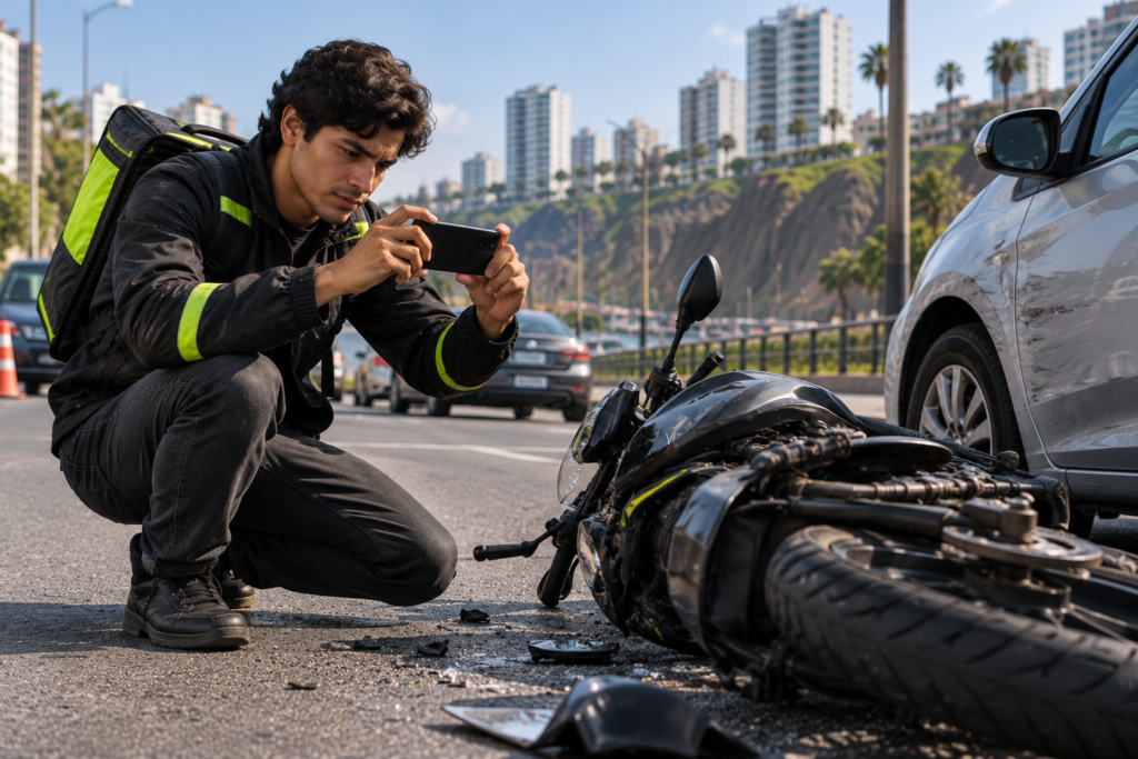 Documentar la escena de un accidente de moto en Lima