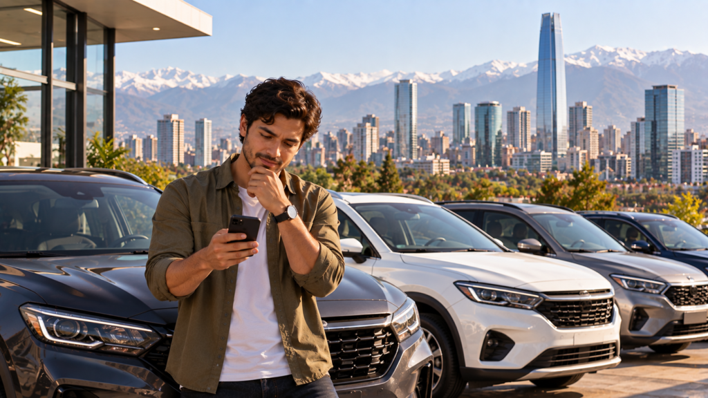 Comparación de precios de arriendo de auto para Uber en Santiago