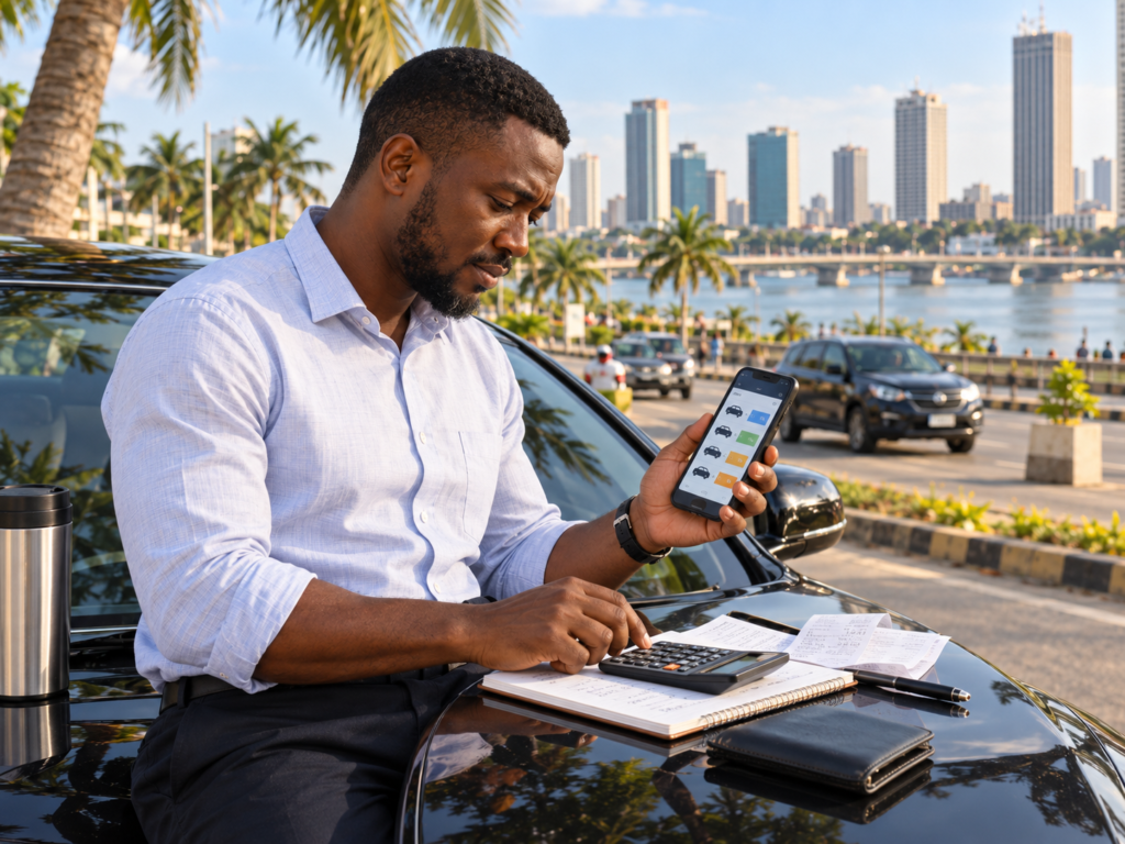 Chauffeur VTC utilisant plusieurs applications à Abidjan