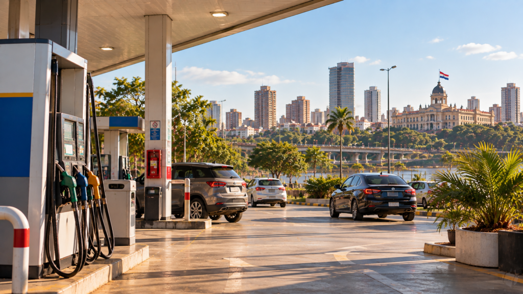 Estación de servicio en Asunción con precios de combustible