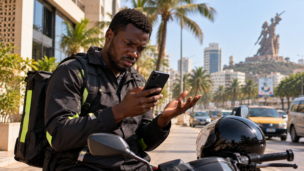 Chauffeur signalant un problème de paiement via l'application